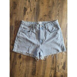 FOREVER 21 Womens Shorts Size 28 light Cut-Off High Rise Regular Denim